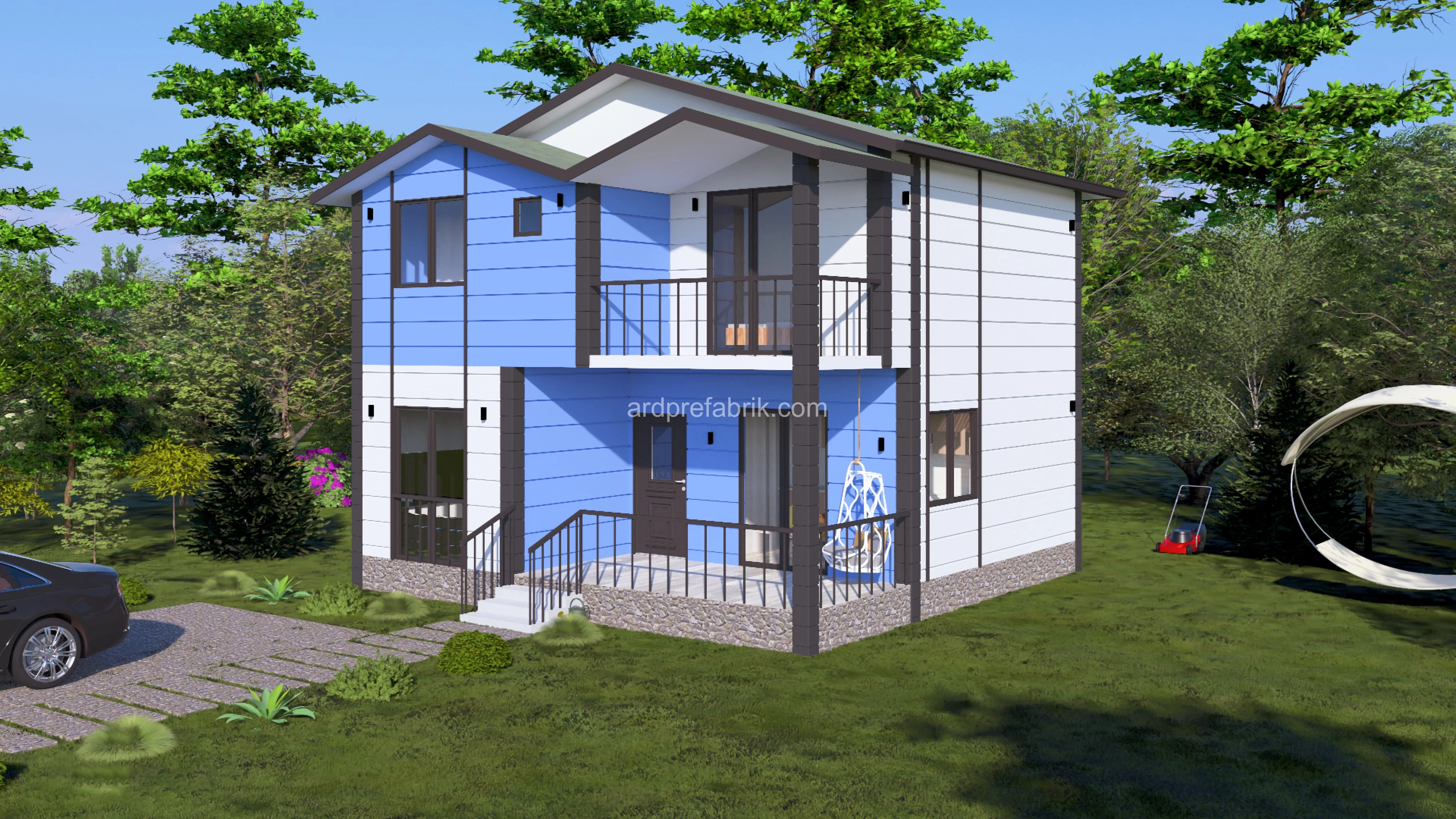 118 m2 iki katlı prefabrik ev görsel 2