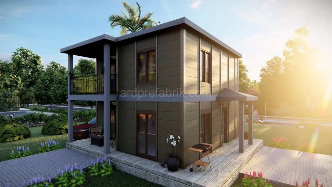 118 m2 Çift kat prefabrik ev