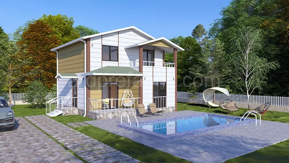 4+1 133 M2 İKİ KATLI PREFABRİK EV