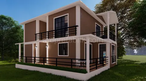 150 m2 çift kat prefabrik ev görsel 1
