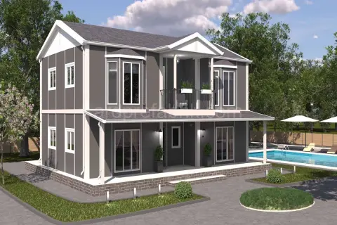 169 m2 çift kat prefabrik ev görsel 1
