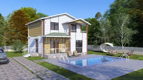 4+1 133 M2 İKİ KATLI PREFABRİK EV görsel 1