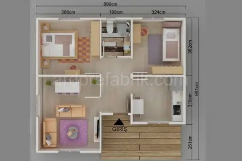 82M2 2+1  PREFABRİK EV görsel 4