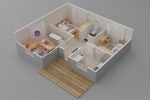 82M2 2+1  PREFABRİK EV görsel 5