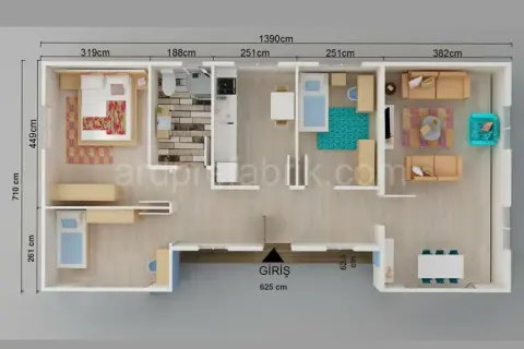 95M2 3+1 PREFABRİK EV görsel 3