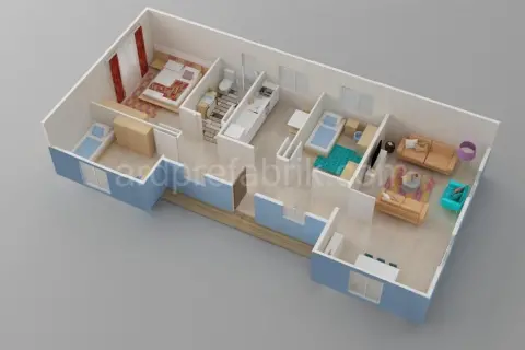95M2 3+1 PREFABRİK EV görsel 4