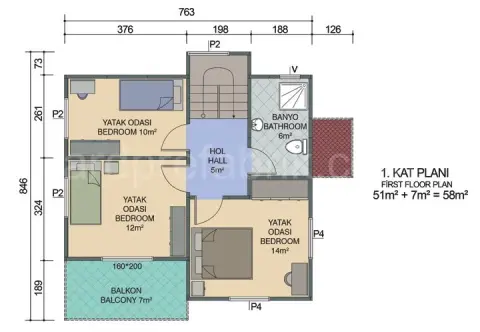 120 M2 DUBLEKS ÇELİK  VİLLA görsel 3