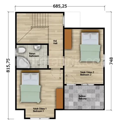 100M2 DUBLEKS PREFABRİK VİLLA görsel 4
