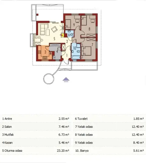 86m2 Tek kat çelik ev görsel 4