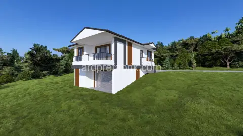 85m2 Garaj üzeri 2+1 Prefabrik ev görsel 2