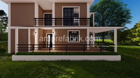 150 m2 çift kat prefabrik ev görsel 2