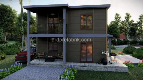 118 m2 Çift kat prefabrik ev görsel 4