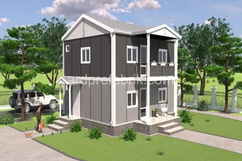 114 M2 ÇİFT KAT PREFABRİK EV görsel 2