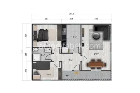 78M2 TEK KAT PREFABRİK EV görsel 4