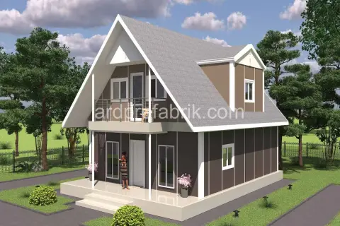 134 M2 ÇİFT (ÇATI KATLI)  PREFABRİK EV görsel 3