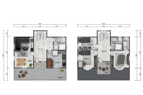 169 m2 çift kat prefabrik ev görsel 4