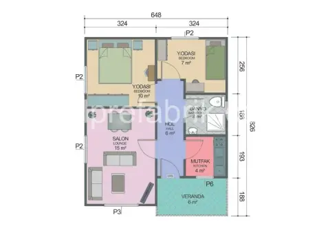 Prefabrik Ev 53 m2 1+1 görsel 3