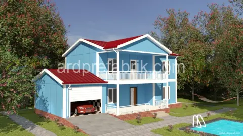 ARD 208- ÇİFT KATLI PREFABRİK EV görsel 2