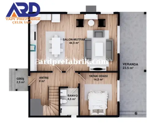 çift katlı Çelik ev  Ard-212 görsel 7