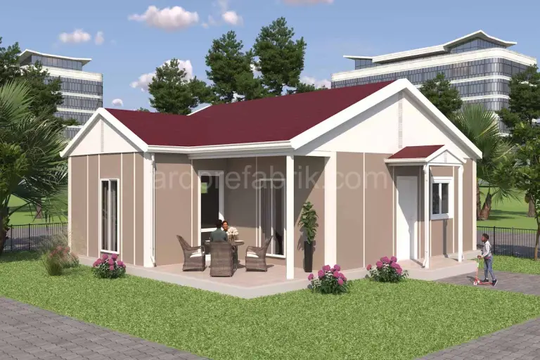 77M2 TEK KAT PREFABRİK EV